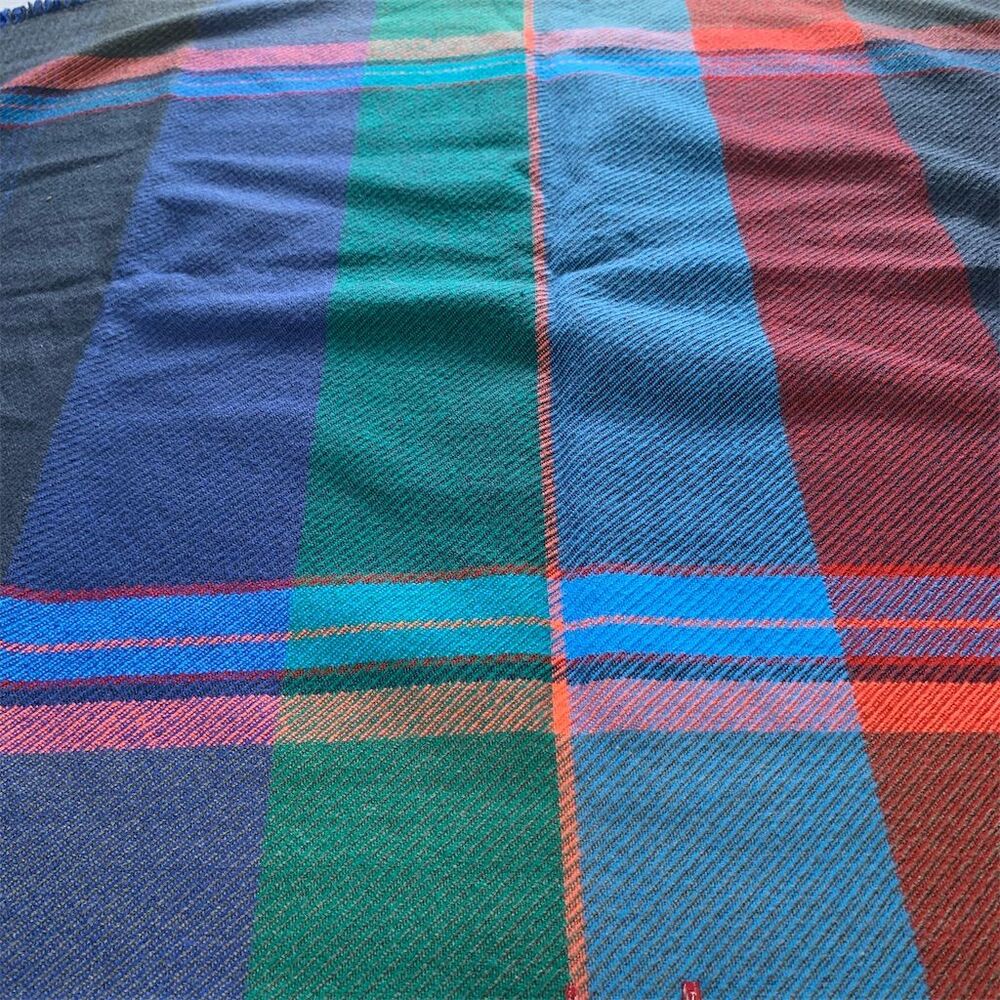 Multi Color Tartan Plaid Shawl Scarf Acrylic One‎ Size Fringe 78 X 29